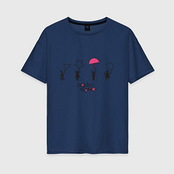 Футболка оверсайз женская Сахарные Соты Squid Game, цвет: тёмно-синий
