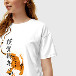 Футболка оверсайз женская Китайский тигр 2022, цвет: белый — фото 2