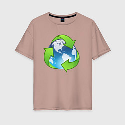 Женская футболка оверсайз Земля Экология