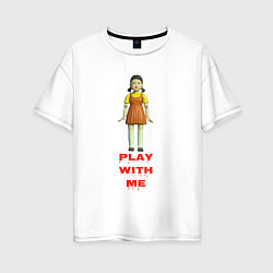 Женская футболка оверсайз Игра в кальмара Кукла