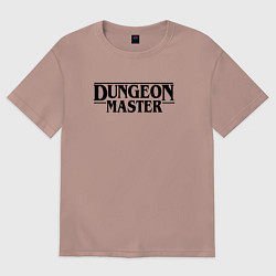 Футболка оверсайз женская DUNGEON MASTER ГАЧИМУЧИ ЧЁРНЫЙ ЛОГО, цвет: пыльно-розовый