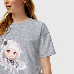 Футболка оверсайз женская Белая тян, цвет: меланж — фото 2