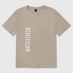 Футболка оверсайз женская BATTLEFIELD 2042 БЕЛЫЙ ЛОГОТИП, цвет: миндальный
