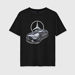 Футболка оверсайз женская Mercedes AMG motorsport, цвет: черный