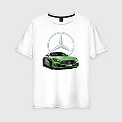 Футболка оверсайз женская Крутая мощная тачка - сar racing, цвет: белый