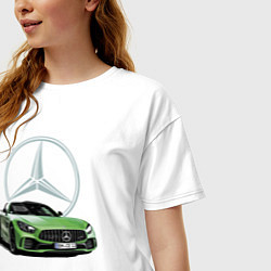 Футболка оверсайз женская Крутая мощная тачка - сar racing, цвет: белый — фото 2