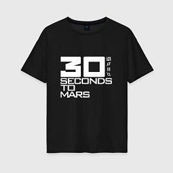 Футболка оверсайз женская 30 Seconds To Mars logo, цвет: черный
