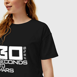 Футболка оверсайз женская 30 Seconds To Mars logo, цвет: черный — фото 2