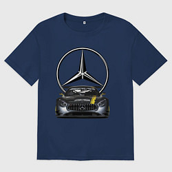 Футболка оверсайз женская Легендарная гоночная мировая команда, цвет: тёмно-синий