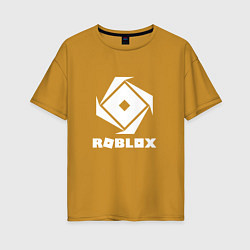 Футболка оверсайз женская ROBLOX WHITE LOGO, цвет: горчичный