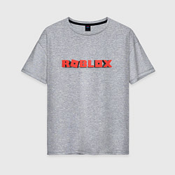 Женская футболка оверсайз Roblox logo red роблокс логотип красный