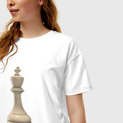 Футболка оверсайз женская Шахматная фигура Белый король, цвет: белый — фото 2