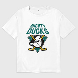 Футболка оверсайз женская Анахайм Дакс, Mighty Ducks, цвет: белый