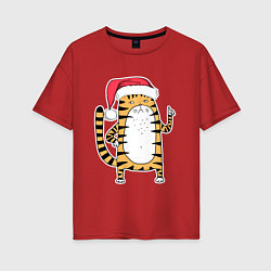 Женская футболка оверсайз Серьезный тигр