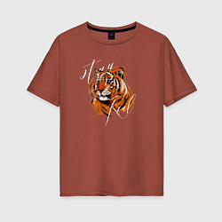 Женская футболка оверсайз Tiger Stay real