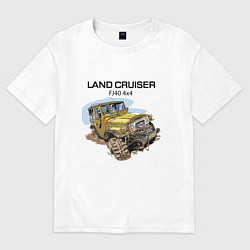 Футболка оверсайз женская Toyota Land Cruiser FJ 40 4X4, цвет: белый