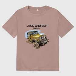 Футболка оверсайз женская Toyota Land Cruiser FJ 40 4X4, цвет: пыльно-розовый