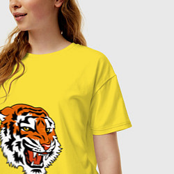 Футболка оверсайз женская Smiling Tiger, цвет: желтый — фото 2