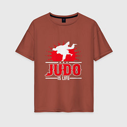 Футболка оверсайз женская Judo Life, цвет: кирпичный