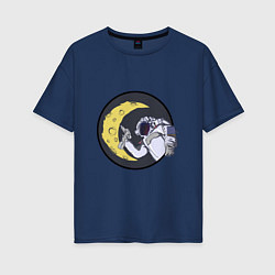 Женская футболка оверсайз Лунный астронавт