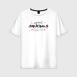 Женская футболка оверсайз Merry Squidmas he elements