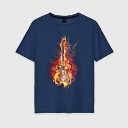 Женская футболка оверсайз Burning guitar