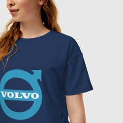 Футболка оверсайз женская Volvo логотип, цвет: тёмно-синий — фото 2