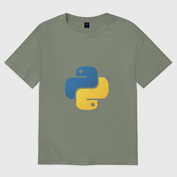 Футболка оверсайз женская Python язык, цвет: авокадо
