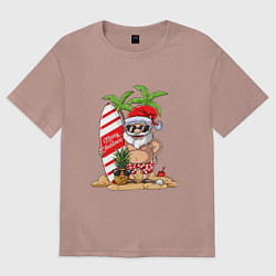 Женская футболка оверсайз Santa on Vibe