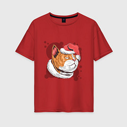 Женская футболка оверсайз Christmas Cat