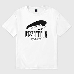 Футболка оверсайз женская Дирижабль Led Zeppelin с лого участников, цвет: белый