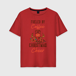 Женская футболка оверсайз Christmas Coffee