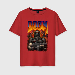 Футболка оверсайз женская DOOM 64, цвет: красный