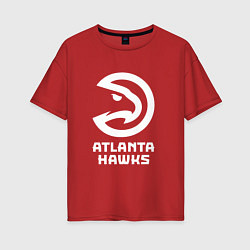 Футболка оверсайз женская Атланта Хокс, Atlanta Hawks, цвет: красный