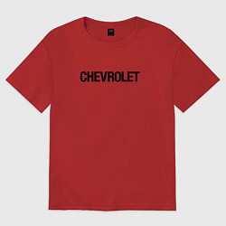 Футболка оверсайз женская Chevrolet Лого Эмблема спина, цвет: красный