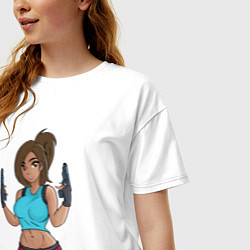 Футболка оверсайз женская Lara Croft Tomb Raider, цвет: белый — фото 2