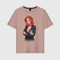 Футболка оверсайз женская Dana Scully X-Files, цвет: пыльно-розовый