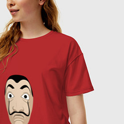 Футболка оверсайз женская Dali Face, цвет: красный — фото 2