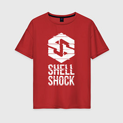 Женская футболка оверсайз SHLSHK Glitched Logo Collection
