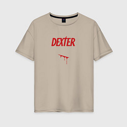 Женская футболка оверсайз Декстер порез кровь