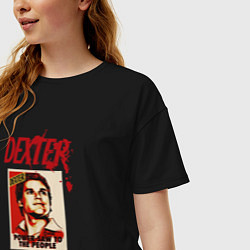 Футболка оверсайз женская Декстер Марка, цвет: черный — фото 2