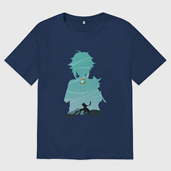 Футболка оверсайз женская Xiao Сяо, цвет: тёмно-синий