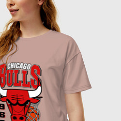 Футболка оверсайз женская Chicago Bulls NBA, цвет: пыльно-розовый — фото 2