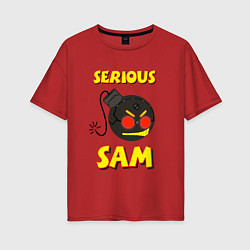 Женская футболка оверсайз Serious Sam Bomb Logo