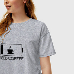 Футболка оверсайз женская Кофеман оценит, цвет: меланж — фото 2