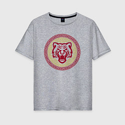 Женская футболка оверсайз Тигр - символ нового года