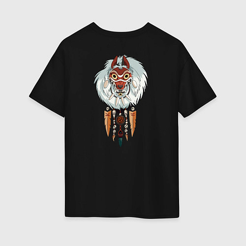 Женская футболка оверсайз Angry princess / Черный – фото 2