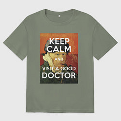Футболка оверсайз женская Успокойся и сходи к хорошему доктору!, цвет: авокадо