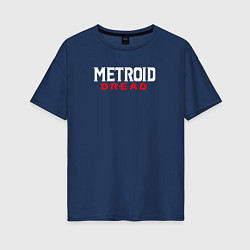 Женская футболка оверсайз Metroid Dread Логотип