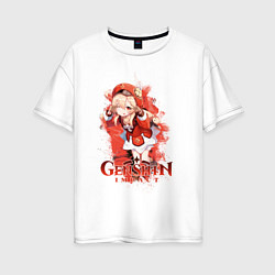 Футболка оверсайз женская Кли Klee Genshin Impact, цвет: белый